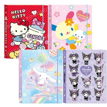 小禮堂 Sanrio 三麗鷗 A5 六孔多功能資料夾 Kitty 酷洛米 花小兔 大耳狗