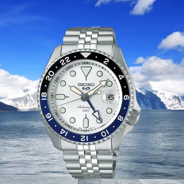 SEIKO 精工 5 Sports GMT 冰川白 機械錶 男錶 手錶-4R34-00A0S/SSK033K1