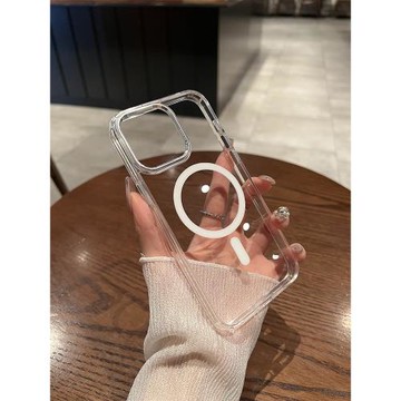 umj適用于iPhone16pro手機殼超薄硬殼16pm磁吸無線充電蘋果14proMax透明新款13大孔鏡頭12全包防摔保護套男女