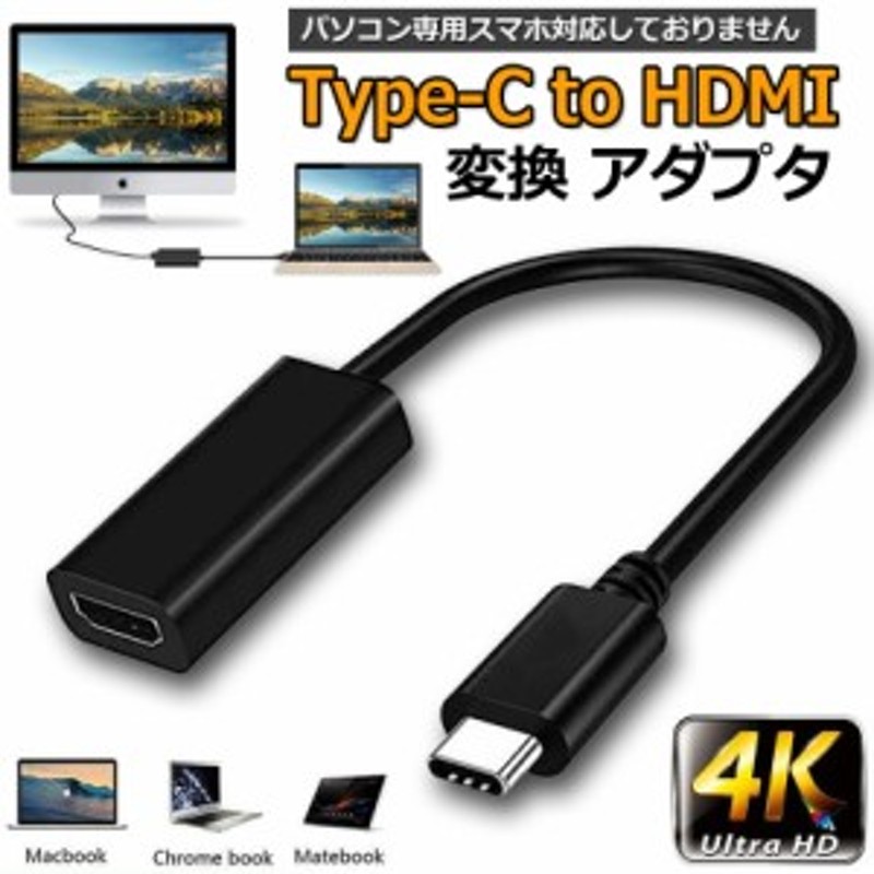 USB Type C HDMI 変換 アダプター 変換ケーブル USB-C ポート 4K(3840