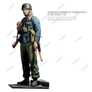 【台灣出貨】✨免運 白膜 1/35 二戰歐洲戰場士兵-3 樹脂手辦 兵人 白模(原特) A-559 模型製作
