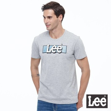 Lee 牛仔印花logo短袖T恤 男 灰 Modern LL2001349CG