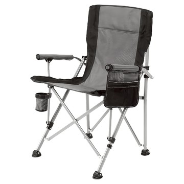 AOTTO 創意傢俱 戶外露營便攜耐重扶手折疊椅 56 x 52 x 91cm 灰色 耐磨牛津布 約100kg承重  1個