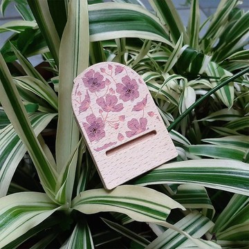 花系列 木質多功能便攜式手機架 櫻花 客製化禮物 手機支架