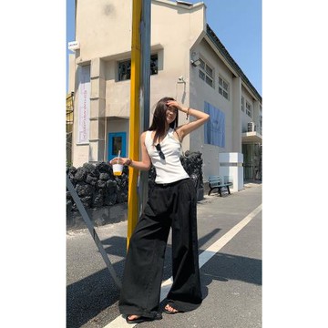 (免運)ZRZV 【隨性松弛】 顯瘦高腰闊腿休閑褲女早秋韓版寬松垂感拖地褲