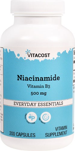 Vitacost Niacinamide - Vitamin B3 500 mg - 200 Capsules