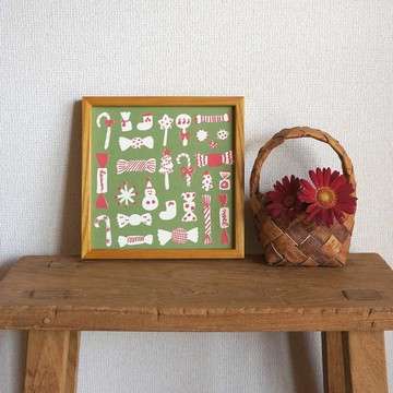 「christmas candy ( green )」20cm 方形海報