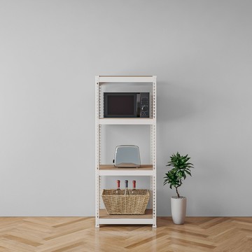 speedrack 組合式鋼製角鋼四層置物架  4層  白色  600x400x1500mm