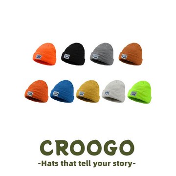 CROOGO冷帽秋冬保暖男女滑雪純色復古百搭韓版顯白潮牌休閑針織帽