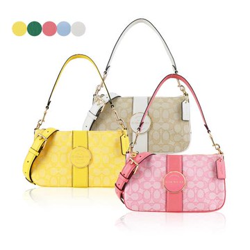 COACH  LONNIE圓牌LOGO 緹花兩用馬鞍包(任選)