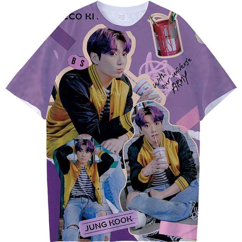 愛用 新品 BTS 防弾少年団 DECO KIT SPOT グッズ 服 Tシャツ ッズ 半袖 打歌服 周辺応援服 レディース メンズ 男女兼用  春夏Tシャツ 韓流グッズ www.monseletjardin.ca