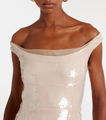 Roland Mouret Sequined off-shoulder gown