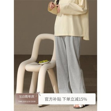 【新疆棉】單條睡褲女夏季純棉寬松休閑長褲直筒褲春夏運動家居褲