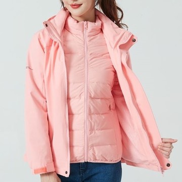 [米蘭精品] 衝鋒衣連帽夾克-三合一防風防水純色男女衝鋒外套8色74db41