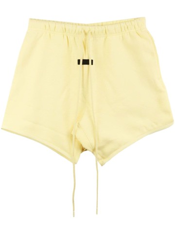 FEAR OF GOD ESSENTIALS - logo-patch drawstring-waist track shorts - men - Cotton/Polyester - XXS - Yellow
