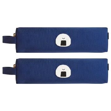 CCHING 青青文具 小呸角 小長方筆袋  靛藍色  2個