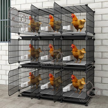 宅配免運😊雞籠子家用養殖鐵籠家禽鵝鴨雞窩室外清理托盤二層三層大號超大號