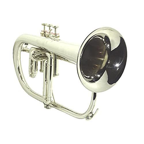 Bb Flat SILVER NICKLE Flugel Horn With Free Hard Case Mouthpiece