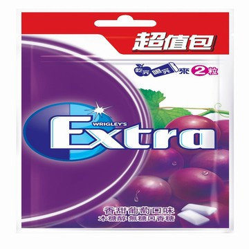 [家速配]Extra木糖醇口香糖超值包-香甜葡萄口味62g