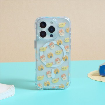 狗狗的小跳步吃貨貓咪亂花抗黃防摔MagSafe iPhone手機殼