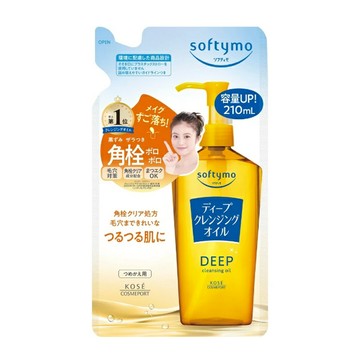 KOSE 高絲 SOFTYMO 絲芙蒂 深層潔顏卸粧油補充包 210ml 清潔、溫和卸妝 給您清爽水潤的肌膚  1包