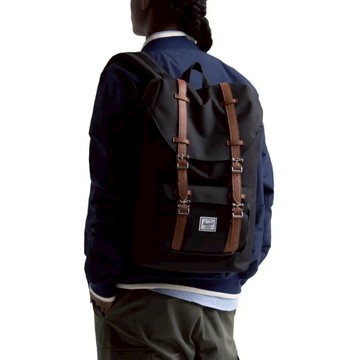 Herschel Little America 大型 黑混灰 黑色 灰 帆布 防潑水 橡膠帶 大容量 後背包 背包 現貨