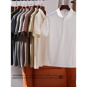 強烈推薦！精紗珠地棉！外貿男裝夏季純色商務休閑翻領短袖POLO衫