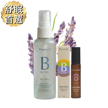 【舒眠首選】舒眠空間香氛精油噴霧 100ml + 舒眠複方滾珠精油 5ml｜薰衣草與洋甘菊