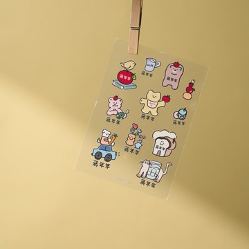 手繪原創 水晶轉印貼 客製化姓名貼 日常物件 防水耐刮 2入4入