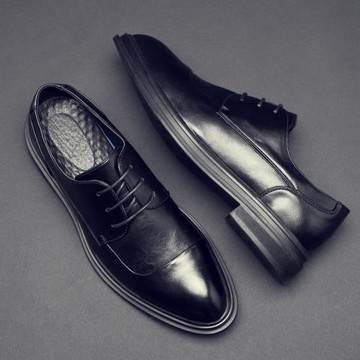 春秋皮鞋男商務正裝真皮潮流英倫休閑婚禮結婚新郎內增高大碼男鞋