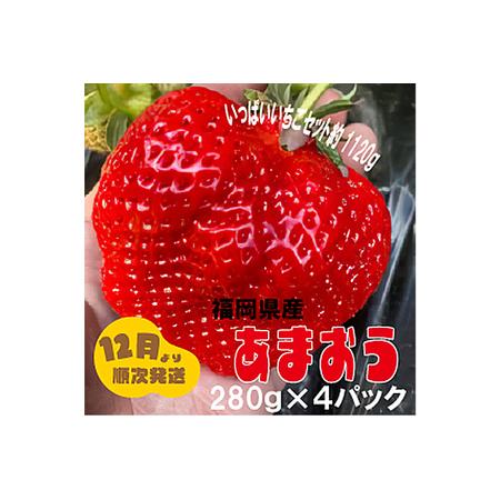 ふるさと納税 あまおう 贅沢ないちご祭り グランデサイズ以上 約1120g（約280g×4パック） 苺 イチゴ いちご フルー.. 福岡県みやこ町