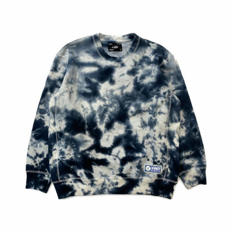 ウィムジー タイダイ染め スウェット Yuki Dye Crewneck Blue メンズ