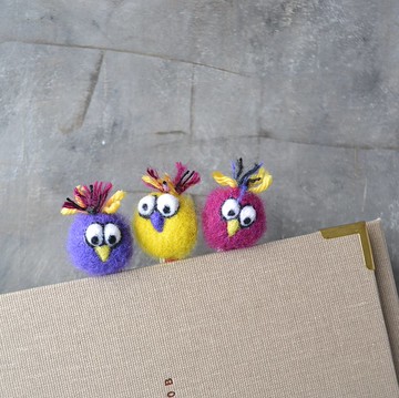 明亮的鳥書籤針氈卡哇伊鳥書情人禮物