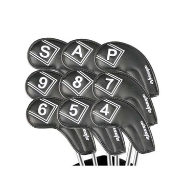 9個套裝高爾夫鐵桿帽套球桿保護套高檔PU桿頭保護套加長版golf