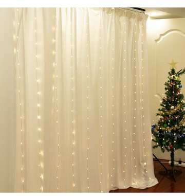 【*窗簾燈】浪漫窗簾燈 USB款　段閃爍模式 附贈遙控器 聖誕耶誕燈 瀑布燈 LED 螢火蟲燈串北歐風