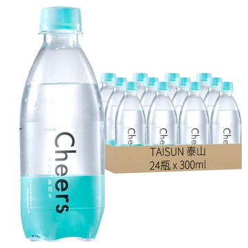 泰山 CHEERS 氣泡水 無糖無熱量 綿密氣泡 清爽解膩  300ml  24瓶