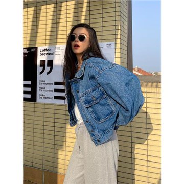 (免運)寬松短款韓版ins上衣牛仔外套