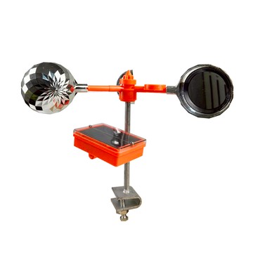 【蔬菜工坊】太陽能語音驅鳥器 (底座固定式) 主支架實心鍍鋅鐵桿更耐用，語音驚鳥神器，360°鏡面全方位反光及大音量語音驅離