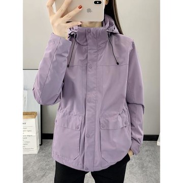 沖鋒衣女款2025新款三合一爬山戶外防風防水定制印logo外套登山服