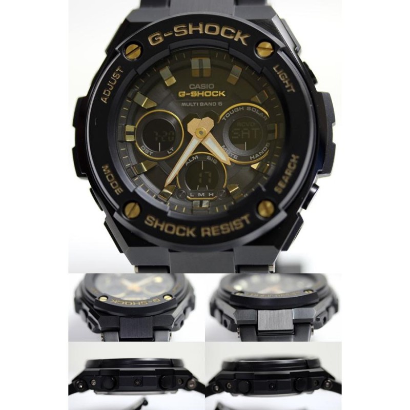 カシオ CASIO G-SHOCK Gショック GST-W300BD-1AJF アナデジ 電波ソーラー G-STEEL Gスチール  ミドルサイズ/中古/美品 あすつく/MT2009 | LINEショッピング