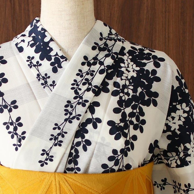 撫松庵浴衣　とび兎と萩の花(下駄付き) 洗える 浴衣 萩と菊（オフシロ 103-337-054-03）仕立て上がり