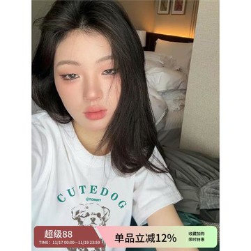 單依純同款寬松大版t恤女短袖夏季小眾設計感韓系chic別致上衣潮