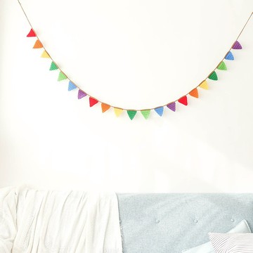 編織彩虹三角長旗串 | 掛飾
