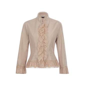 【SALE】SHIATZY CHEN 夏姿˙陳-流囀系列前襟蕾絲收腰立領外套