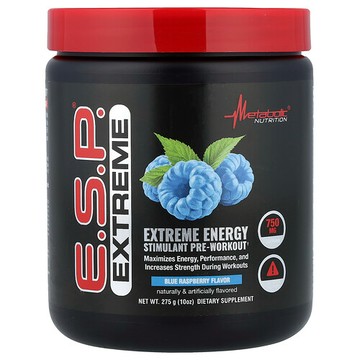 Metabolic Nutrition, E.S.P.鍛鍊前極限能量刺激，藍樹莓味，10 盎司（275 克）