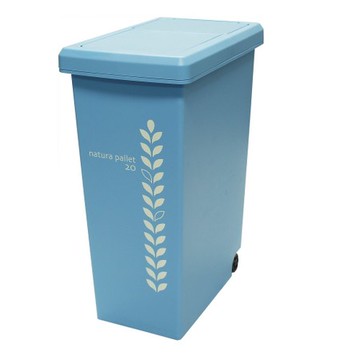 【this-this】滑蓋式垃圾桶 20L-水藍色