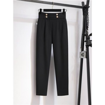 垂感西裝褲女夏季2026新款高腰小腳哈倫蘿卜褲百搭職業西褲煙管褲