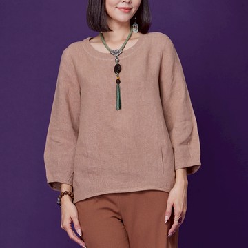 古典美 亞麻花苞縮口上衣【58032】棉麻/亞麻/中國風/漢服/茶禪服