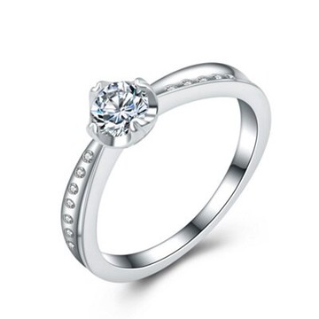 現貨+預購 925純銀戒指鑲鑽銀飾-時尚典雅真愛七夕情人節生日禮物女配件73an2【獨家進口】【米蘭精品】