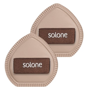 Solone 台灣公司貨 彈力訂製舒芙蕾海綿 可可栗子 手指撲 2個  1包  可可色